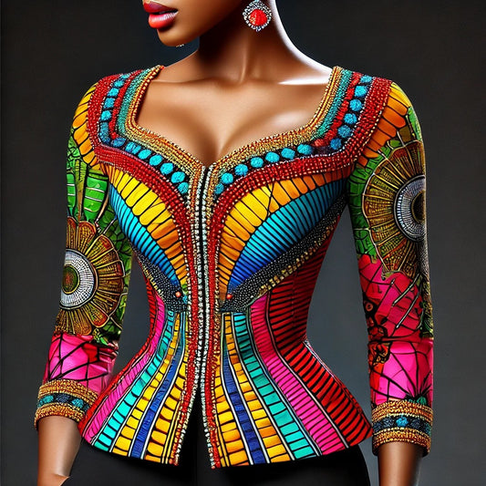 Ankara Beaded Top