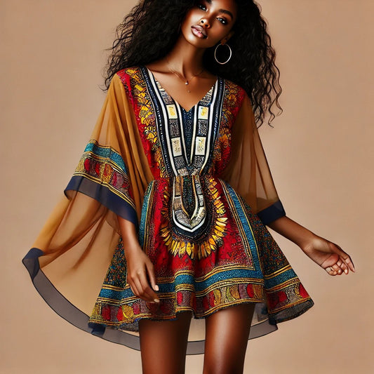 Casual chiffon and Dashiki Combo