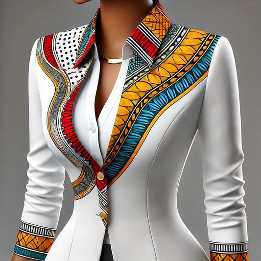 Corporate White 2in1 Top with Ankara Combo