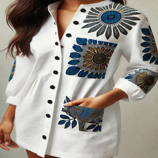 Casual White Ankara Combo