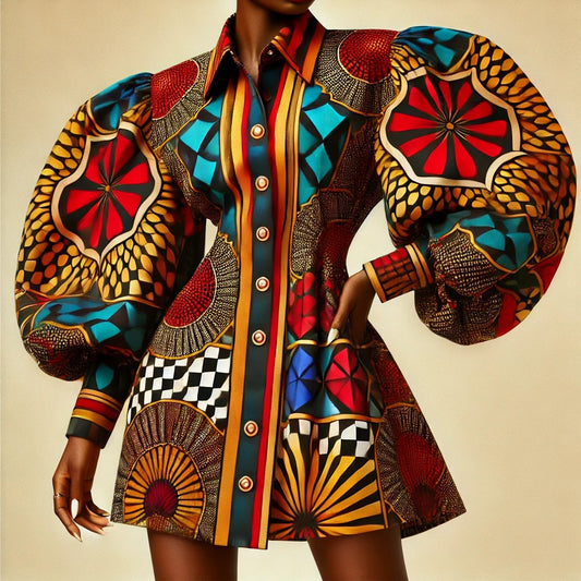 Ankara Six Pieces Shirt Dress