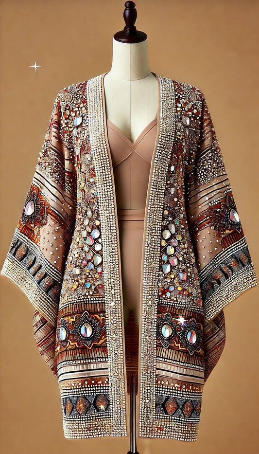 Embellished Ankara Kimono