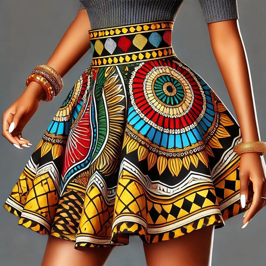 Vibrant Flared Ankara Skirt