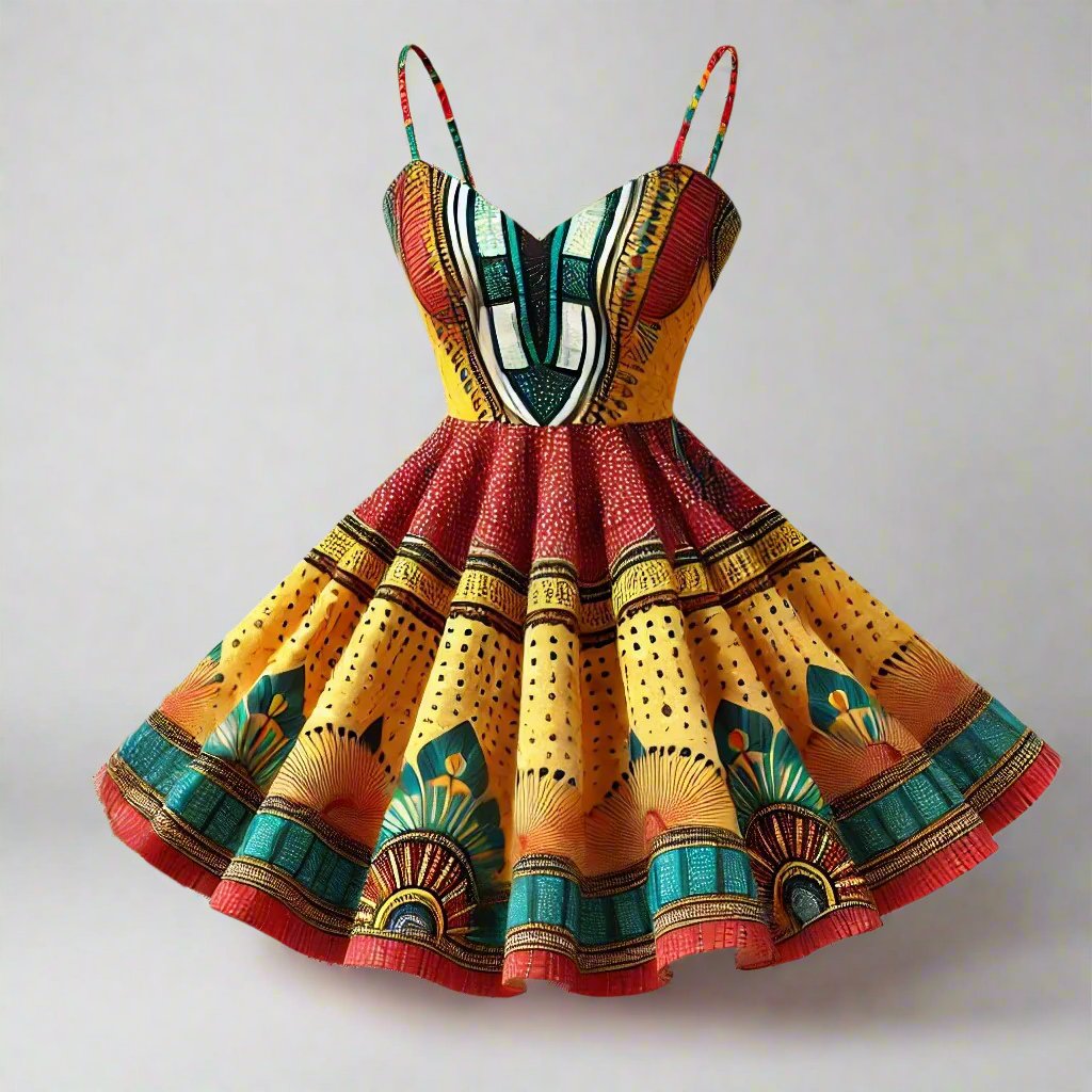 Short Padded Ankara Summer Dress