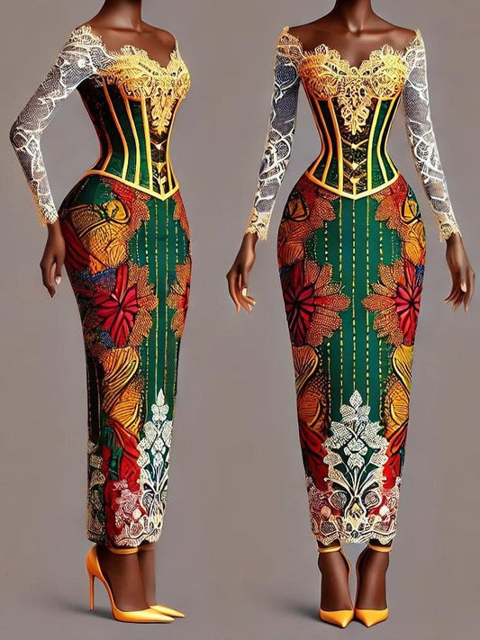 Regal Bloom Ankara Gown