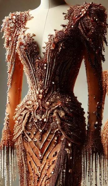 Exquisite Orange Lace Ball Gown