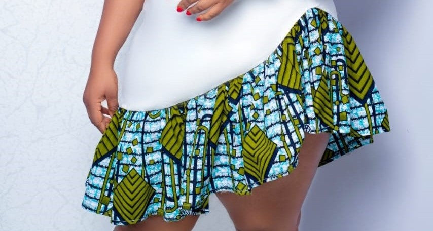 Short Casual Ankara Combo Dress